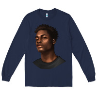 Navy afro man Long Sleeve Tee - texasbilliewilder