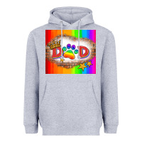 Heather Grey lgbtq dad and paw Heavyweight Hoodie - HRA Design Shop