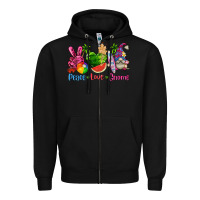 Black peace love gnome summer Zipper Hoodie - texasbilliewilder