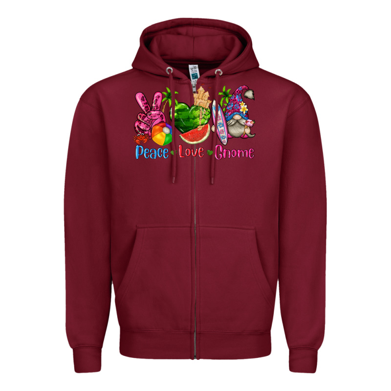 Peace Love Gnome Summer Zipper Hoodie by texasbilliewilder | Teevron