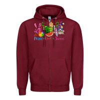 Burgundy peace love gnome summer Zipper Hoodie - texasbilliewilder