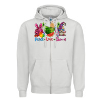 Dove Grey peace love gnome summer Zipper Hoodie - texasbilliewilder
