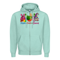 Seafoam peace love gnome summer Zipper Hoodie - texasbilliewilder