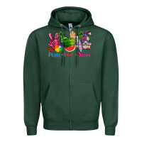 Sports Green peace love gnome summer Zipper Hoodie - texasbilliewilder