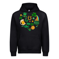 Black st. patrick heart doodle Urban Hoodie - MaliasSmallBusiness