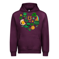 Mauve Wine st. patrick heart doodle Urban Hoodie - MaliasSmallBusiness