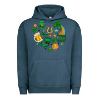 Pigment Midnight Navy st. patrick heart doodle Urban Hoodie - MaliasSmallBusiness