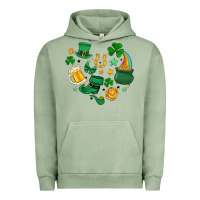 Pigment Oil Green st. patrick heart doodle Urban Hoodie - MaliasSmallBusiness