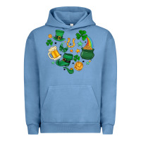 Pigment Pebble Blue st. patrick heart doodle Urban Hoodie - MaliasSmallBusiness