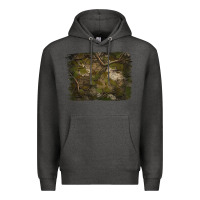 Charcoal Heather green hunter camouflage pattern brushstroke Premium Hoodie - Jasminsmagicworld