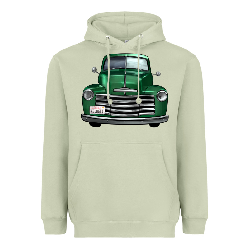 Western Green Truck Front View Heavyweight Hoodie by FaDigitalArtStudio | Teevron