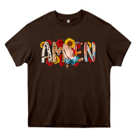 Chocolate Brown amen Heavy Core Tee - RacoonDesign