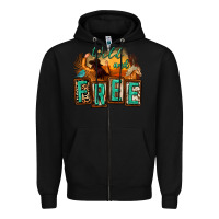 Black wild and free cowgirl horse desert Zipper Hoodie - Zillion Design Studio