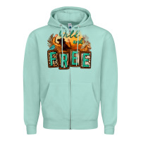 Seafoam wild and free cowgirl horse desert Zipper Hoodie - Zillion Design Studio