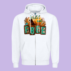 Wild And Free Cowgirl Horse Desert Zipper Hoodie Designed By Zillion Design Studio