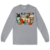 Heather Grey german shepherd black and grey cat coffee cups Long Sleeve Tee - Zillion Design Studio