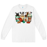 White german shepherd black and grey cat coffee cups Long Sleeve Tee - Zillion Design Studio