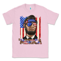 Bubblegum Pink merica with lincoln Classic Tee - texasbilliewilder