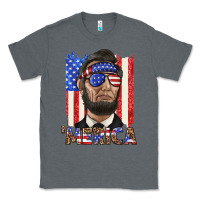 Charcoal Heather merica with lincoln Classic Tee - texasbilliewilder
