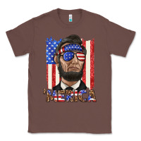 Chestnut merica with lincoln Classic Tee - texasbilliewilder