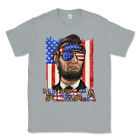 Heather Grey merica with lincoln Classic Tee - texasbilliewilder
