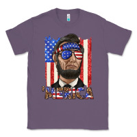 Lavender merica with lincoln Classic Tee - texasbilliewilder