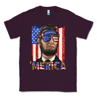 Plum merica with lincoln Classic Tee - texasbilliewilder