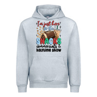 Heather Grey im just here for the snacks commercials and  halftime show Urban Hoodie - MaliasSmallBusiness