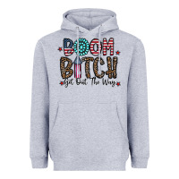 Heather Grey boom bitch Heavyweight Hoodie - CowhideDigitalArt