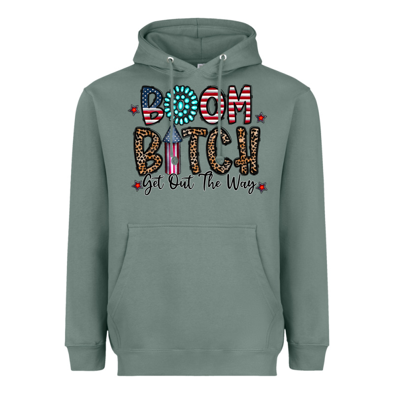 Boom Bitch Heavyweight Hoodie by CowhideDigitalArt | Teevron