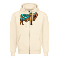 Sandshell brahman bull gemstone turquoise and sunflower Zipper Hoodie - RanaPortraitStore