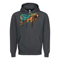 Smoke brahman bull gemstone turquoise and sunflower Zipper Hoodie - RanaPortraitStore