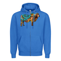 True Royal brahman bull gemstone turquoise and sunflower Zipper Hoodie - RanaPortraitStore