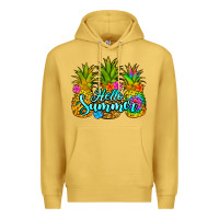 Antique Gold hello summer pineapple Premium Hoodie - Jasminsmagicworld