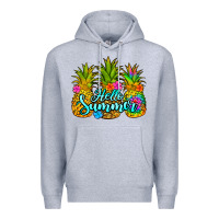 Heather Grey hello summer pineapple Premium Hoodie - Jasminsmagicworld