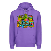 Purple hello summer pineapple Premium Hoodie - Jasminsmagicworld