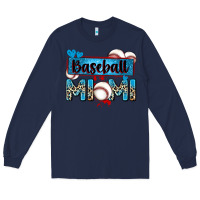 Navy baseball mimi with leopard Long Sleeve Tee - Zillion Design Studio