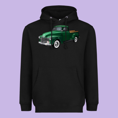 Western Green Truck Right 34 View Heavyweight Hoodie Designed By Fadigitalartstudio