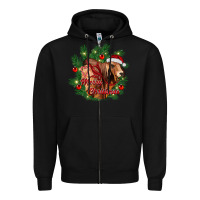 Black merry Christmas brahman bull Zipper Hoodie - RanaPortraitStore