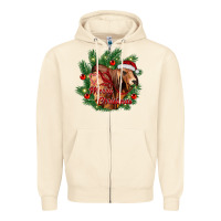 Sandshell merry Christmas brahman bull Zipper Hoodie - RanaPortraitStore