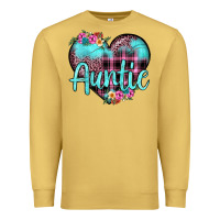 Antique Gold auntie leopard turquoise heart Premium Sweatshirt - JahusDesignShop