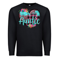 Black auntie leopard turquoise heart Premium Sweatshirt - JahusDesignShop