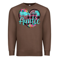 Chestnut auntie leopard turquoise heart Premium Sweatshirt - JahusDesignShop