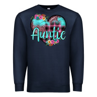 Navy auntie leopard turquoise heart Premium Sweatshirt - JahusDesignShop