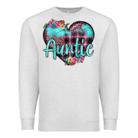 Oatmeal Heather auntie leopard turquoise heart Premium Sweatshirt - JahusDesignShop