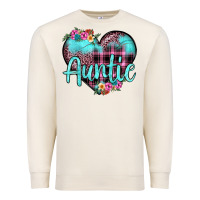 Sandshell auntie leopard turquoise heart Premium Sweatshirt - JahusDesignShop