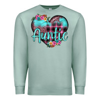 Seafoam auntie leopard turquoise heart Premium Sweatshirt - JahusDesignShop