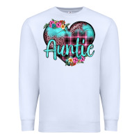 White auntie leopard turquoise heart Premium Sweatshirt - JahusDesignShop