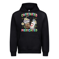 Black caffeinated and medicated Urban Hoodie - MaliasSmallBusiness
