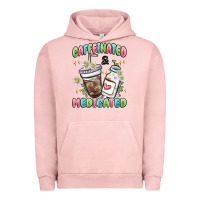 Pigment Salmon caffeinated and medicated Urban Hoodie - MaliasSmallBusiness
